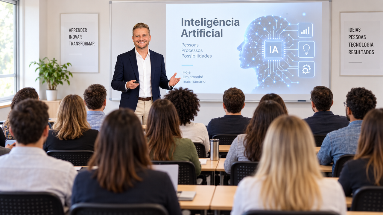 Família reunida usando a Inteligência Artificial junta no dia a dia